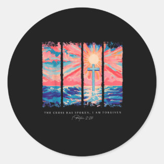 The Cross Has Spoeen I Am Forgiven Christian Jesus Classic Round Sticker
