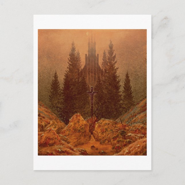 The Cross in the Mountains, 1812 (oil on canvas) Postcard (Front)