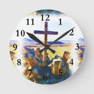 The Cross of Salvation-Saved_ Round Clock