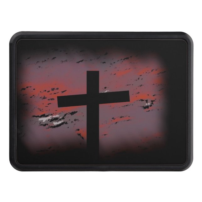 The Cross on Black Trailer Hitch Cover (Front)