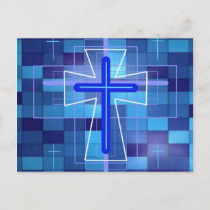 The Cross on ceramic tiles. Postcard