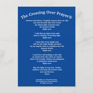 The Crossing Over Prayer Card