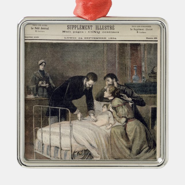 The Croup Cured by Doctor Roux Metal Ornament (Front)
