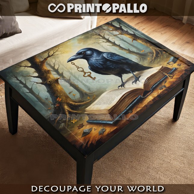 The crow has the key (to a fantasy world!) tissue paper (Creator Uploaded)