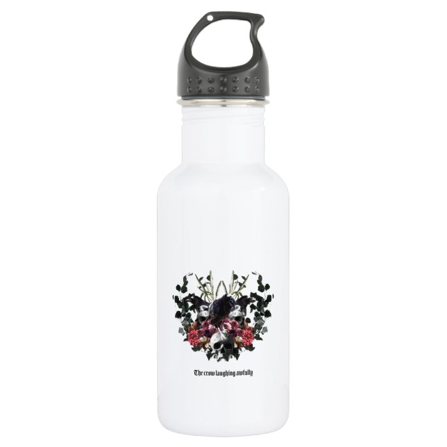 The Crow Laughing Awfully 532 Ml Water Bottle (Front)