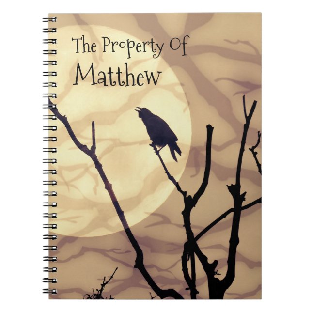 The Crow, The Moon, The Shadows *personalize* Notebook (Front)