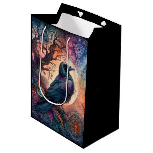 The Crow Tree of Life Mandala Pagan  Medium Gift Bag