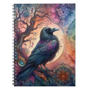 The Crow Tree of Life Mandala Pagan  Notebook