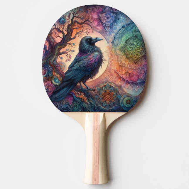 The Crow Tree of Life Mandala Pagan  Ping Pong Paddle (Front)