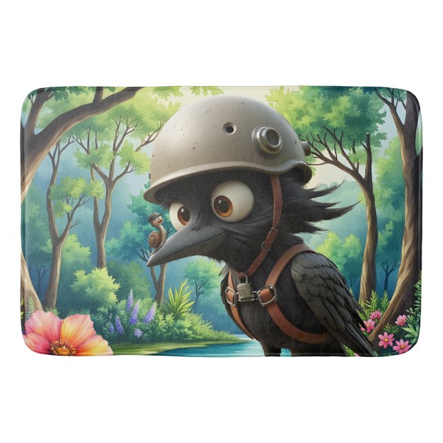 The Crow Who Took Flying Advice from a Snail. Bath Mat (Front)