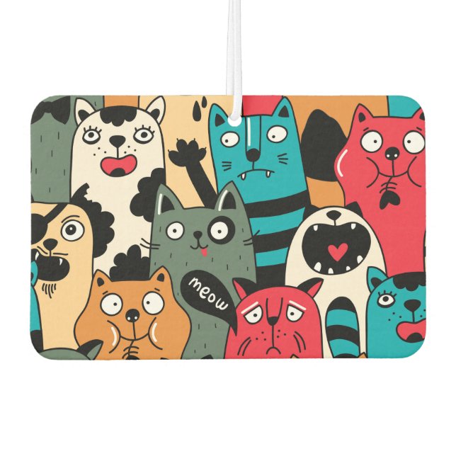 The crowd of cats air freshener (Front)