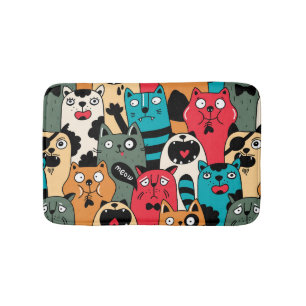The crowd of cats bath mat