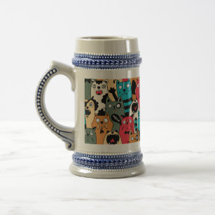 The crowd of cats beer stein