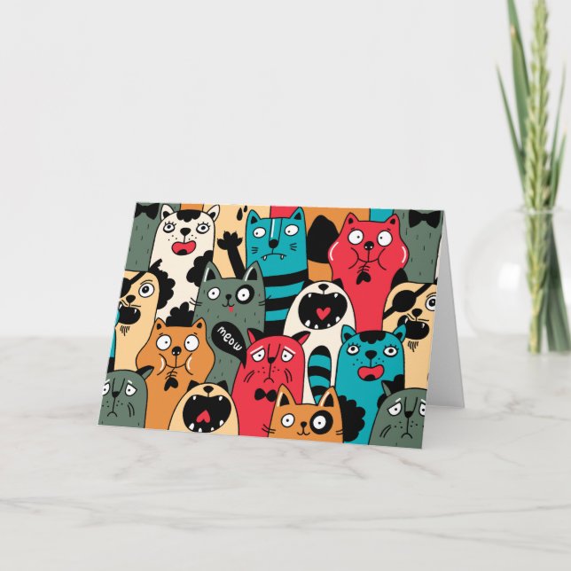 The crowd of cats card (Front)