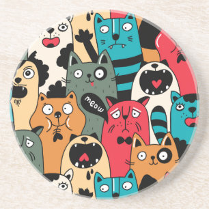 The crowd of cats coaster