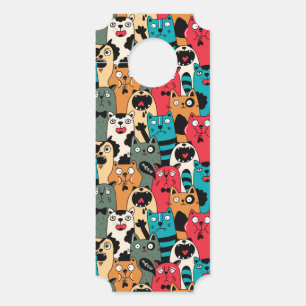 The crowd of cats door hanger