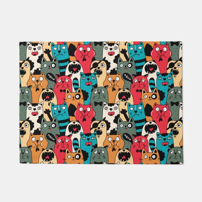 The crowd of cats doormat (Front)
