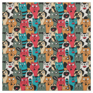 The crowd of cats fabric