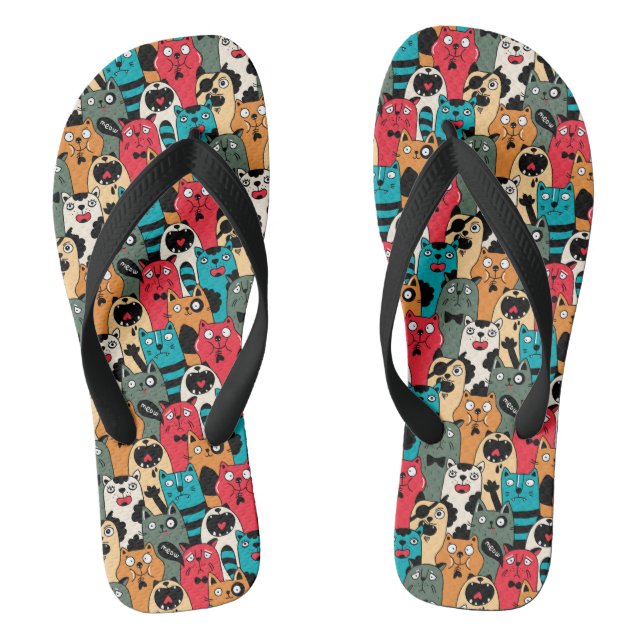 The crowd of cats flip flops (Footbed)