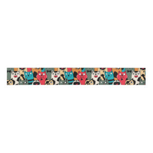 The crowd of cats grosgrain ribbon