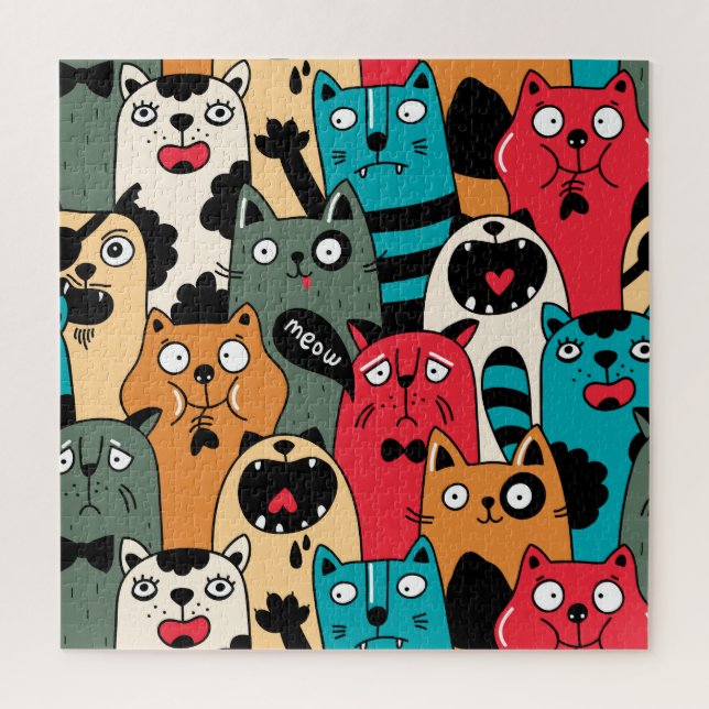 The crowd of cats jigsaw puzzle (Vertical)