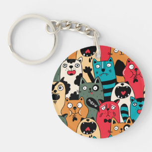 The crowd of cats keychain
