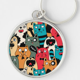 The crowd of cats keychain
