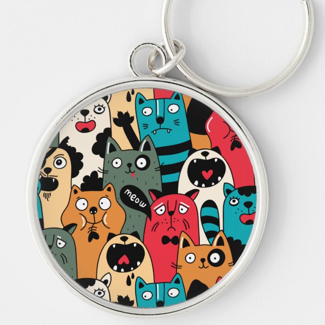 The crowd of cats keychain (Front)