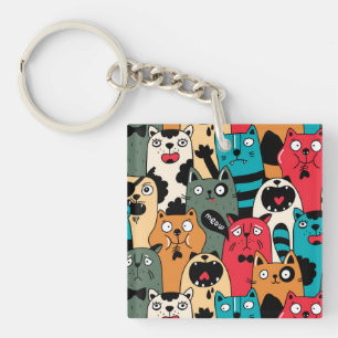 The crowd of cats keychain