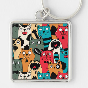 The crowd of cats keychain