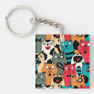 The crowd of cats keychain