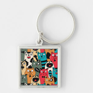 The crowd of cats keychain