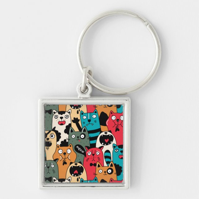 The crowd of cats keychain (Front)