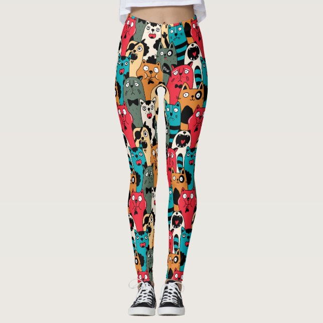 The crowd of cats leggings (Front)