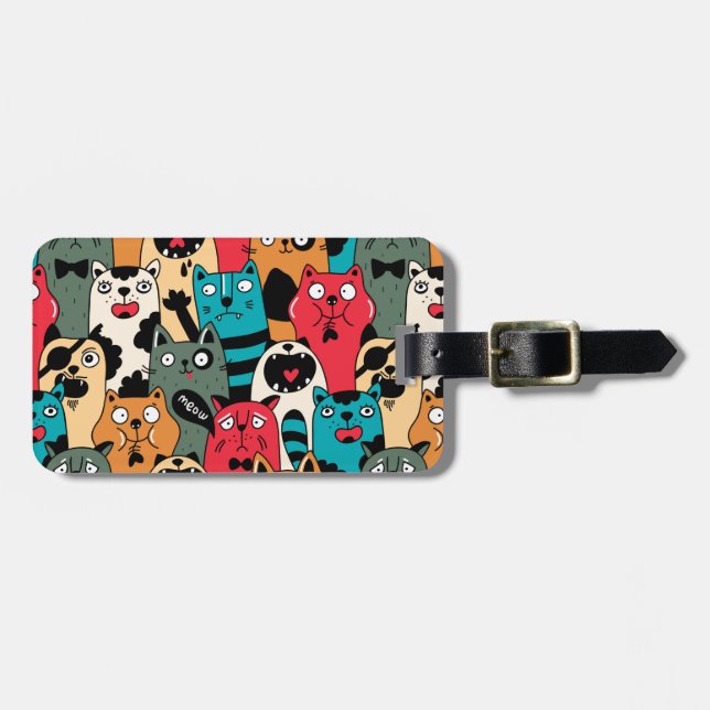 The crowd of cats luggage tag (Front Horizontal)