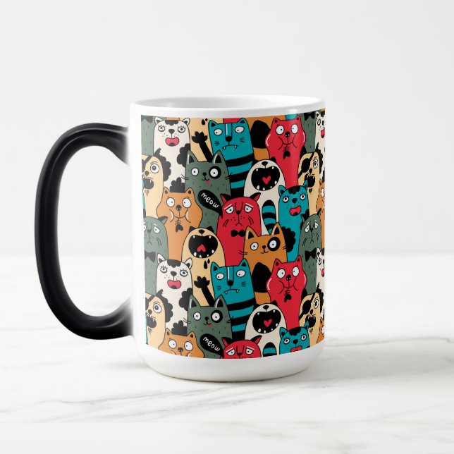 The crowd of cats magic mug (Left)