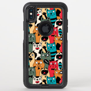 The crowd of cats OtterBox commuter iPhone XS max case