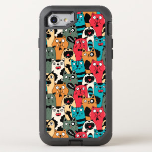 The crowd of cats OtterBox defender iPhone 8/7 case