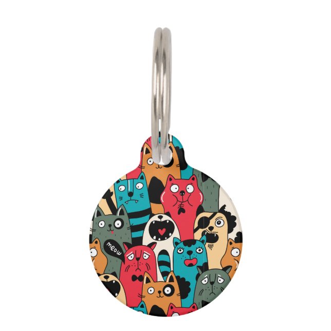 The crowd of cats pet tag (Front)