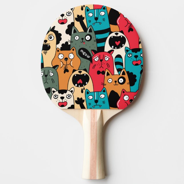 The crowd of cats ping pong paddle (Front)