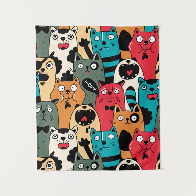 The crowd of cats tapestry (Front)