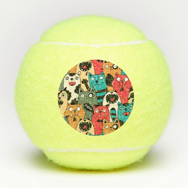 The crowd of cats tennis balls (Front)