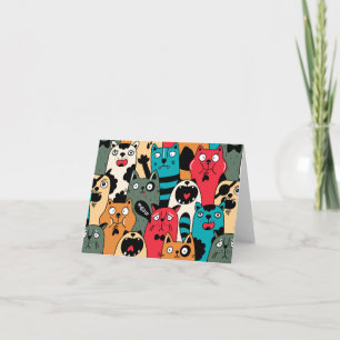 The crowd of cats thank you card