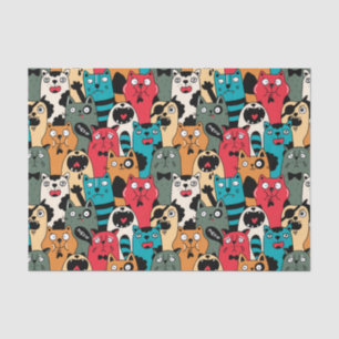 The crowd of cats tissue paper