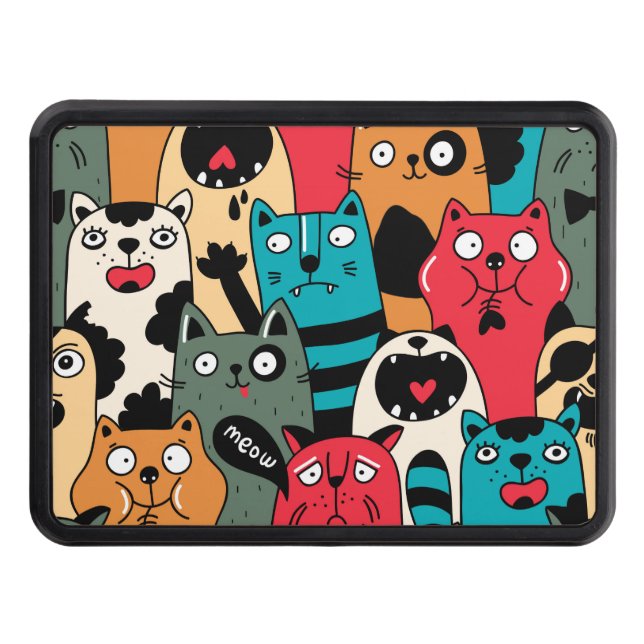 The crowd of cats trailer hitch cover (Front)