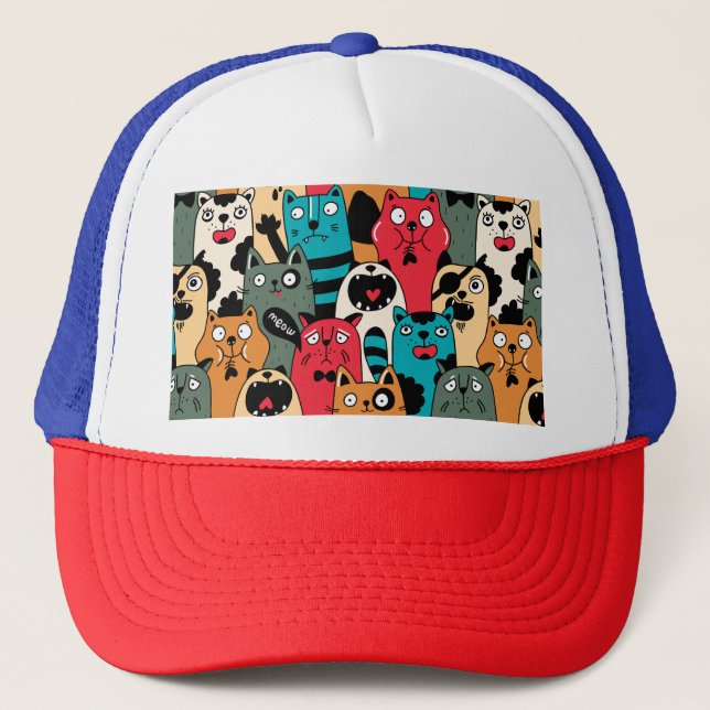 The crowd of cats trucker hat (Front)