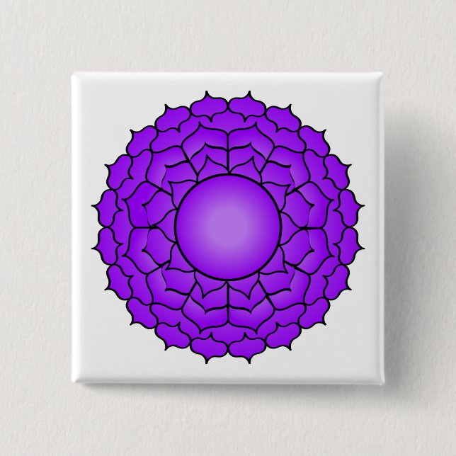 The Crown Chakra 2 Inch Square Button (Front)