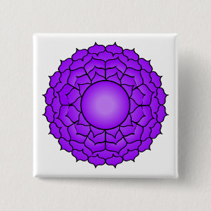 The Crown Chakra 2 Inch Square Button