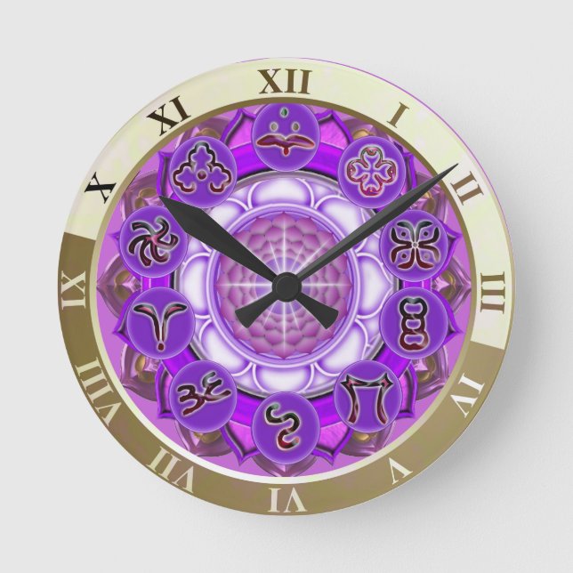 The Crown Chakra Mandala Round Clock (Front)
