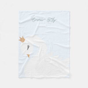 The Crowned Swan Fleece Blanket